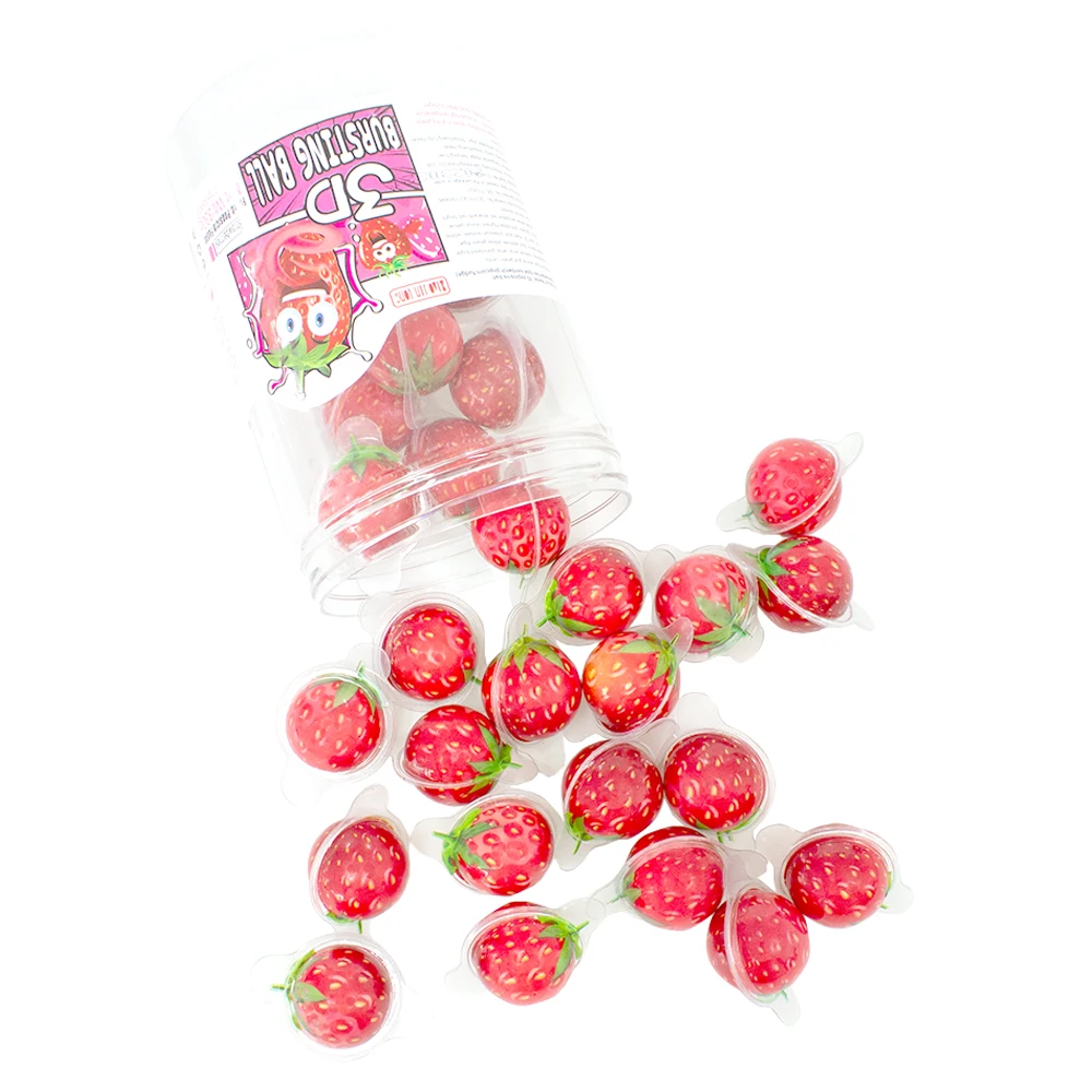 4D Fruit Gummy Strawberry Burst Fruity Snacks Jelly Filled Gummies Candy Soft and Chewy Candy