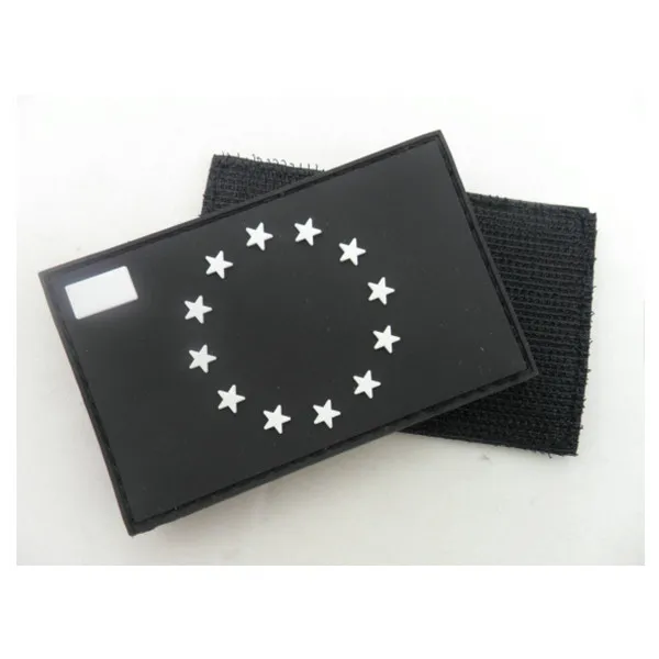 Wholesale Custom 3D Effect Soft Rubber Logo Patches PVC Badges with Hook and Loop Hot Press Rubber Logo Patches