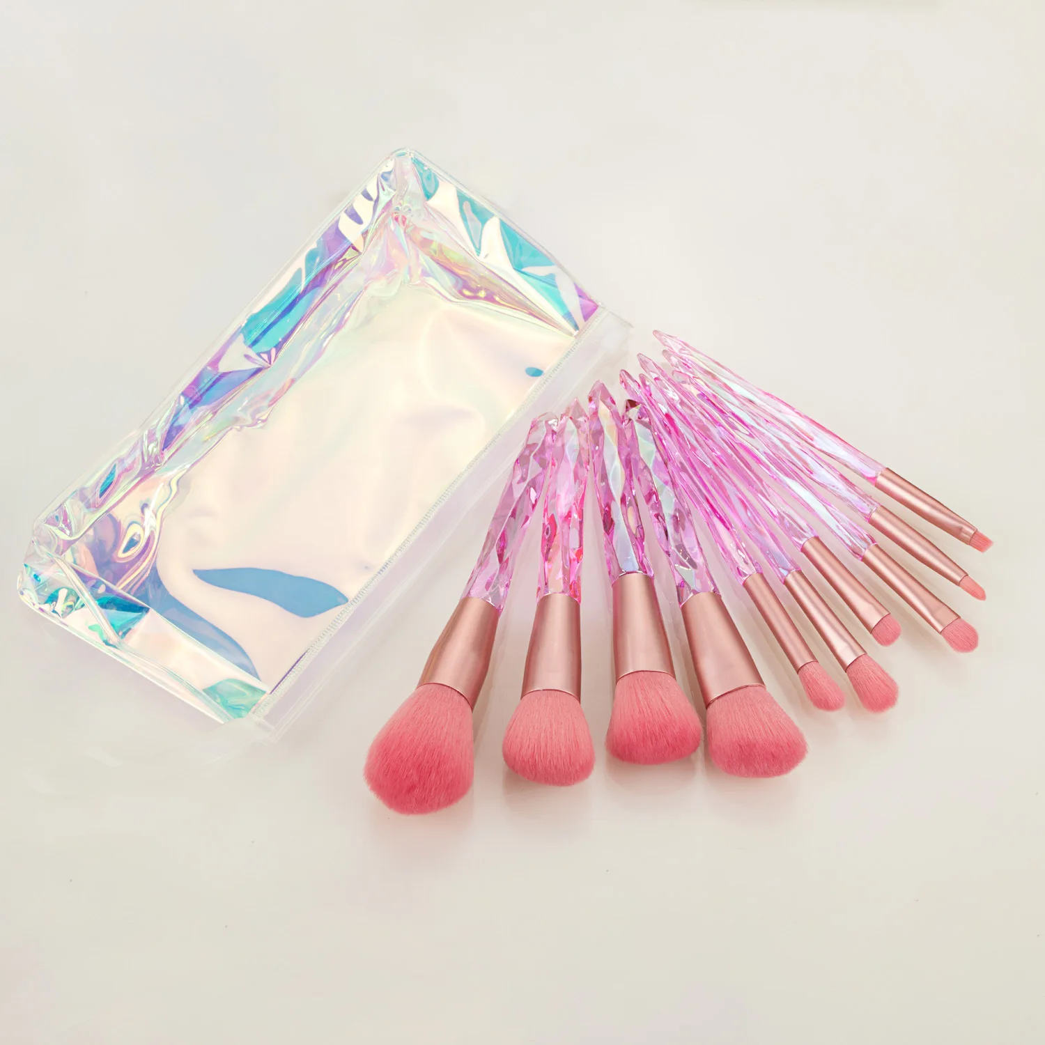 5pcs 6pcs 10pcs transparent crystal diamond makeup brush set brush rhombic handle loose powder brush beauty tool