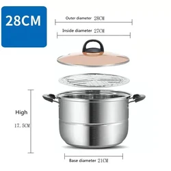 Wholesale High Quality Stainless Steel Cooking Steamer Pot With Visible Lid