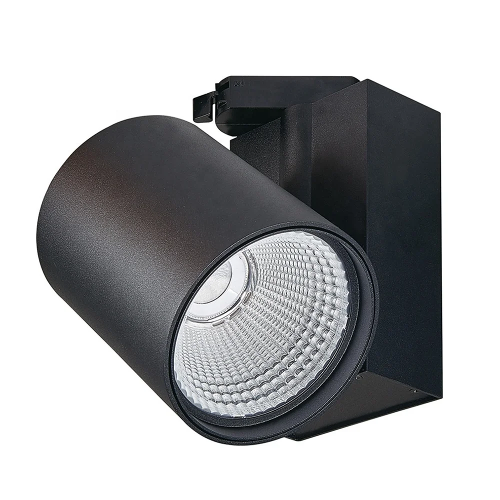 JianShi Factory Custom 60w 50w 40w 30w Led Track Light Ceiling Rail 2 3 4 Wires Spot Lighting Super High Lumen Black Tracklights