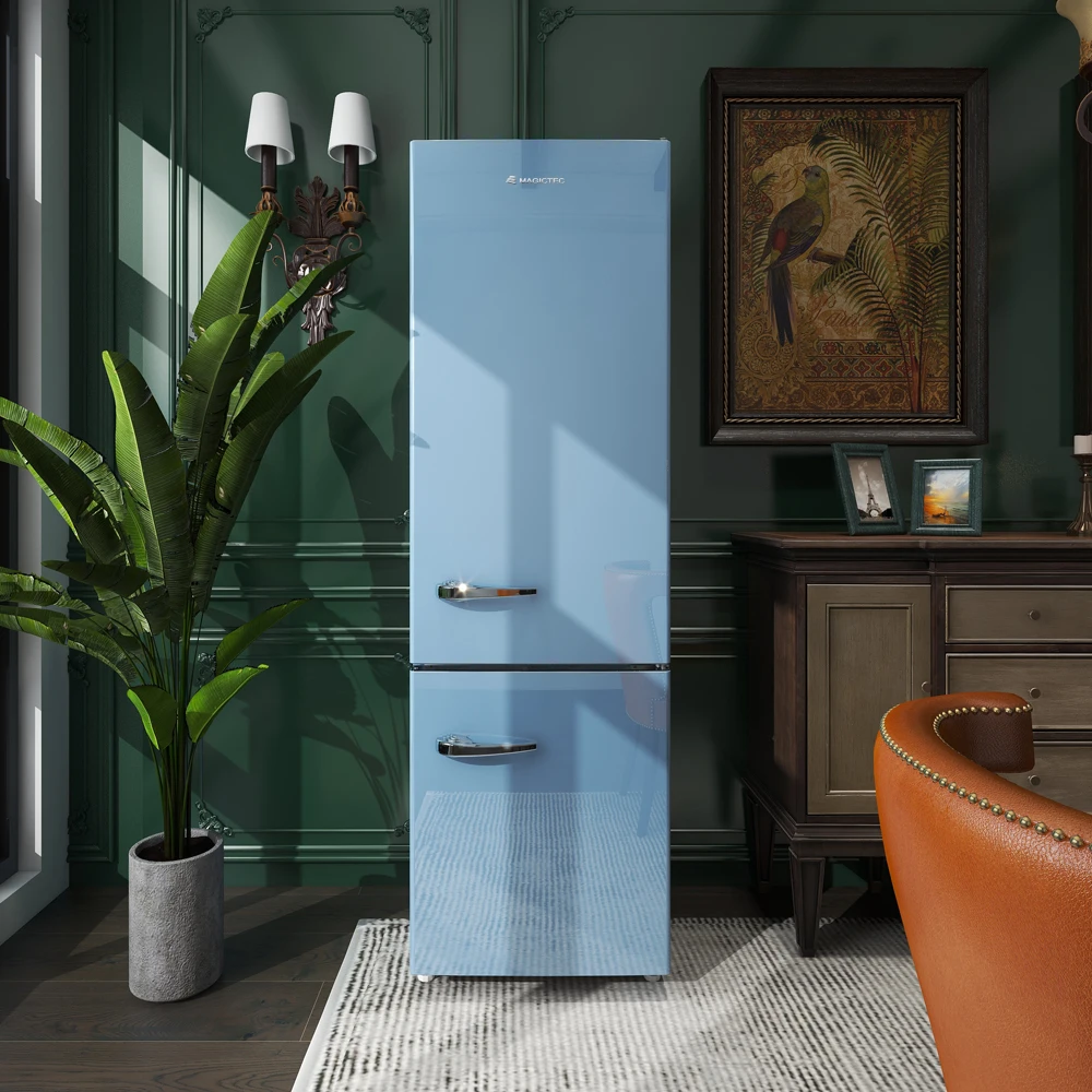 250WE-RE Colored Refrigerators Double Door Bottom Freezer Refrigerator Retro Fridge