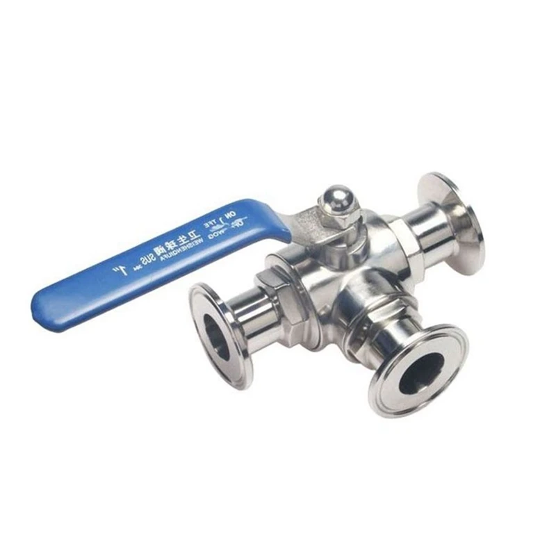 Sanitary Food Grade SS 304 Stainless Steel 3-Way Ball Valve For Dairy Industry