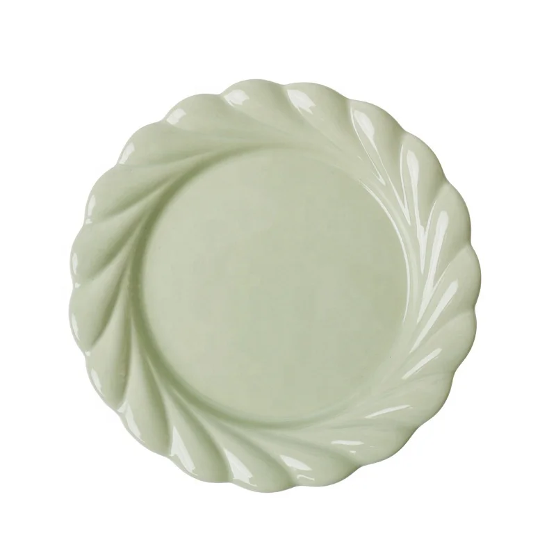 Wholesale Nordic Porcelain Tableware Spring Series Matte Speckled Ceramic Crockery Dinner Plate Set Dinnerware