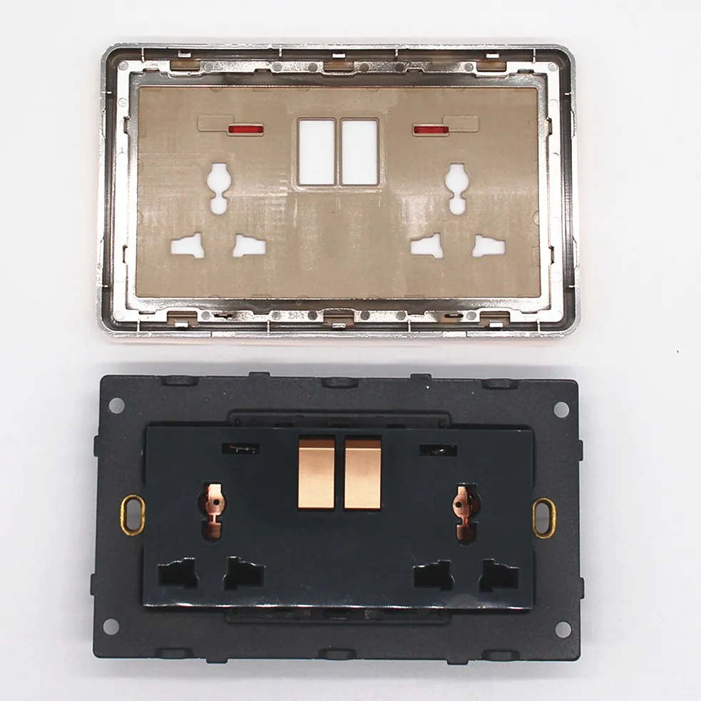 fancy wall 13A 250V modern switch electrical double sockets