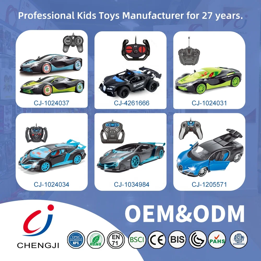 Chengji high speed rc light remote control cars 4x4 working colorful spray lights 1/20 vehicle rc scale model car