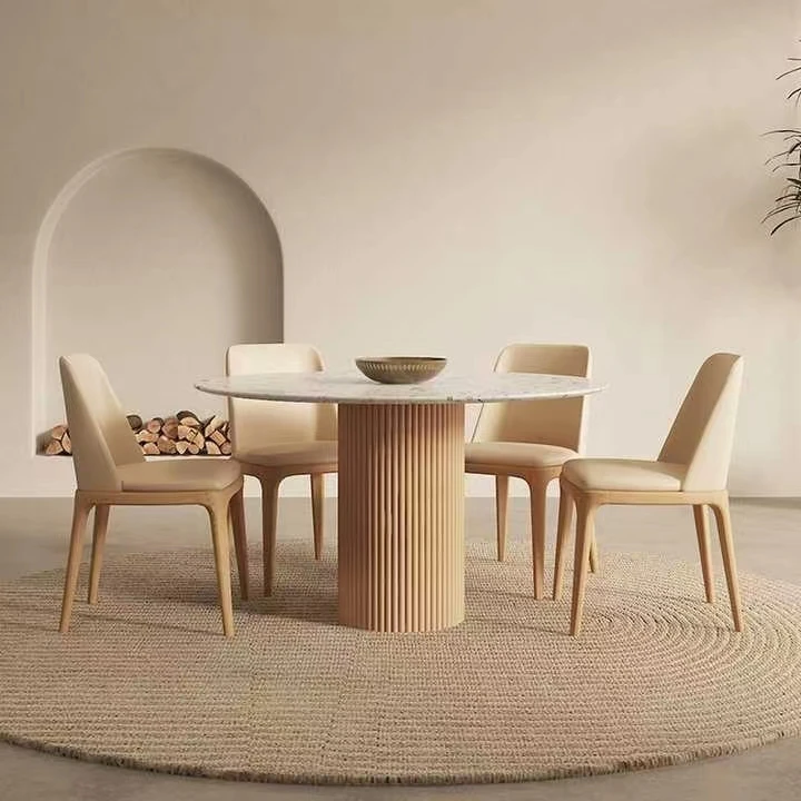 Nordic household solid wood dining table dining table wood white wood dining table