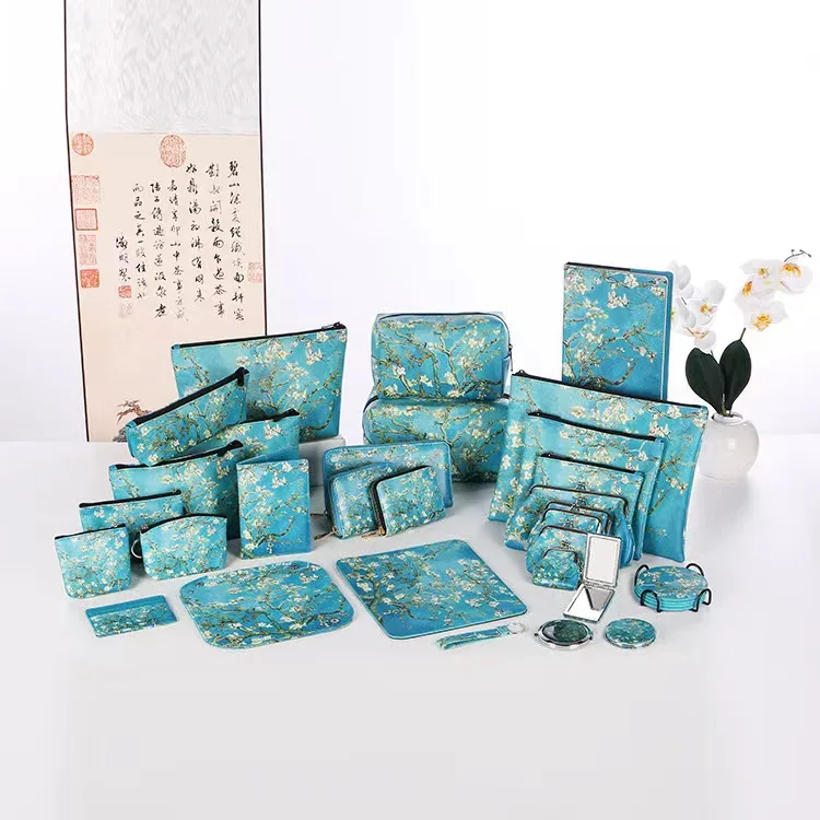 New Van Gogh Apricot Blossom Oil Painting Storage Bag Card Bag Digital Print Customizable Pattern