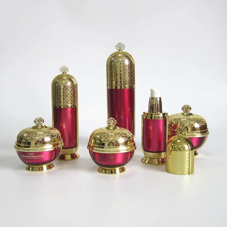 double wall pink cream jar lotion bottle 30g 50g 50ml 100 ml skincare acrylic cosmetic bottles