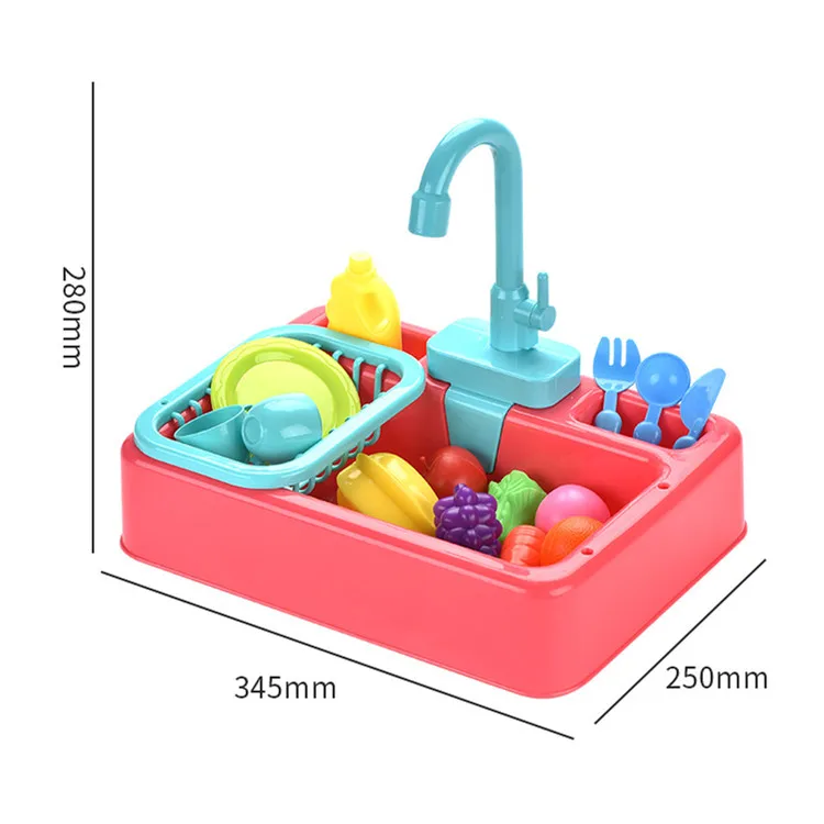 Kids educational pretend play dishwasher circulating water kitchen toy sink toys