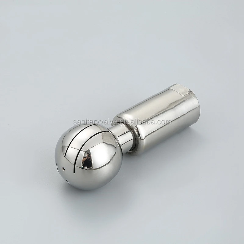 Sanitary Stainless Steel 360 Degree Interior Threaded Rotating CIP Spray Cleaning Nozzle Ball