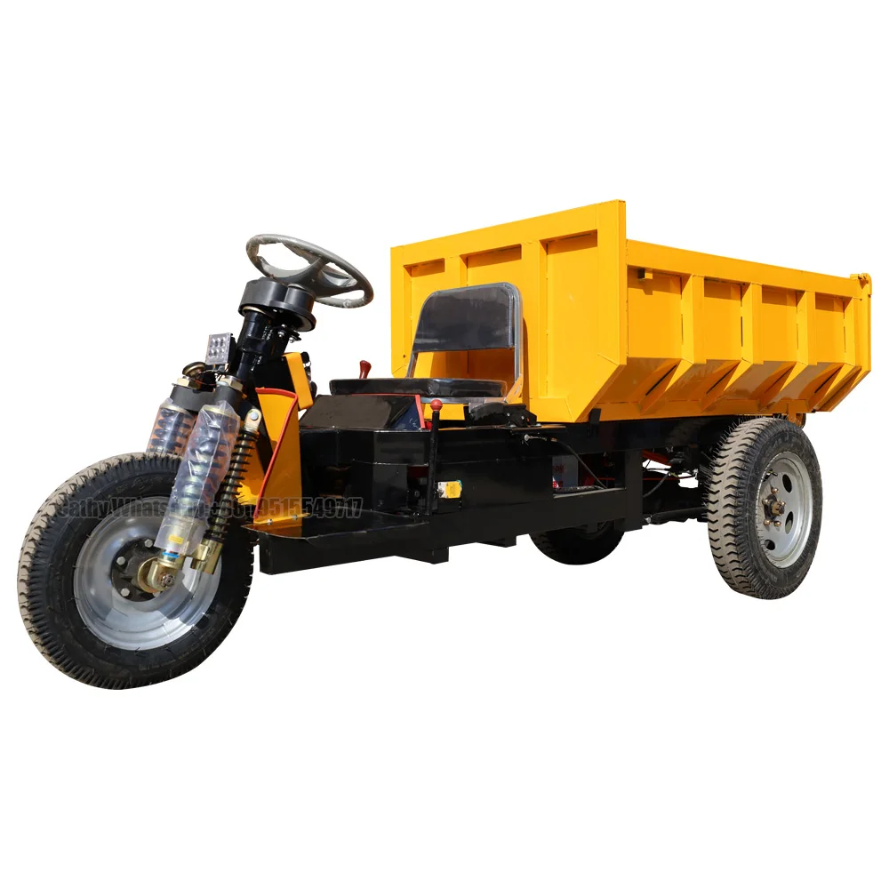 The new upgrade 1500kg/2500kg Loading Capacity Electric Mini Three Wheels Dump Truck
