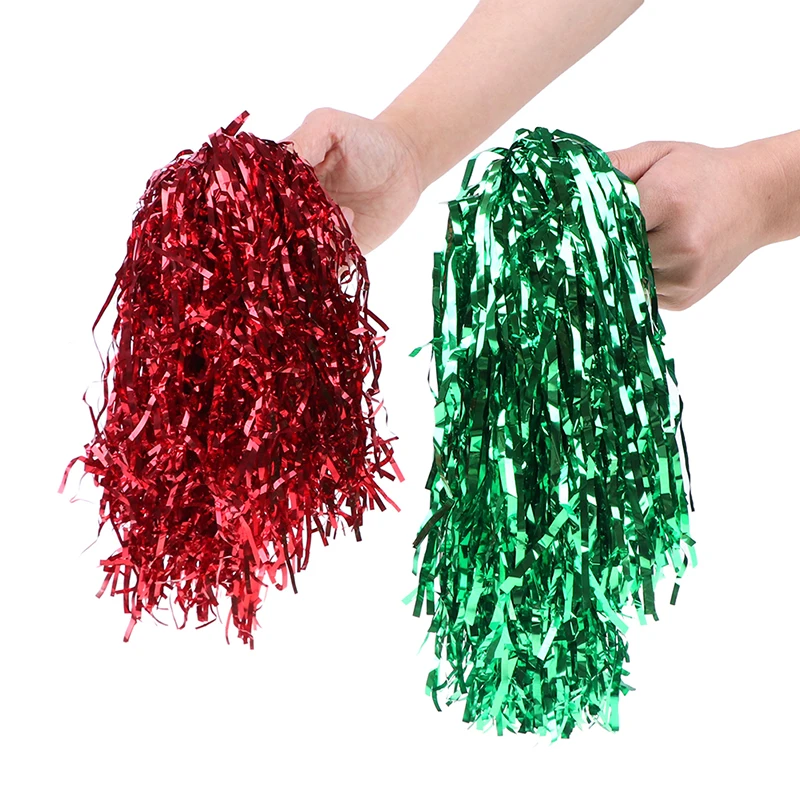 Handheld metallic cheerleading heat transfers cheerleading pom poms