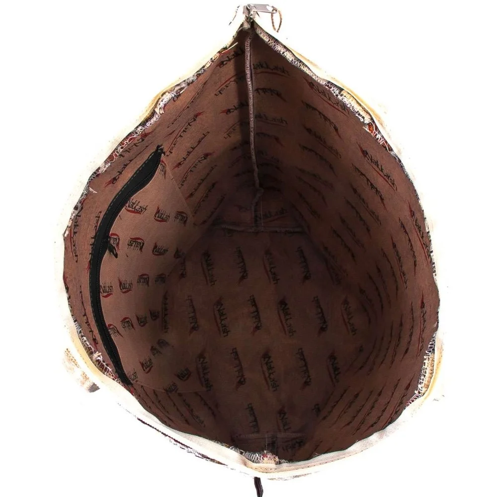 Turkish Kilim Pattern Bag With Chenille Fabric