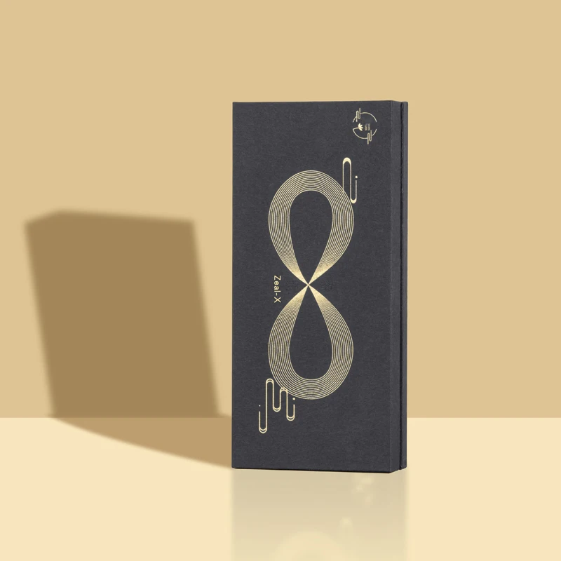 Zeal-x packing custom high quality Customizable wholesale brown outer box black lining noble and elegant gift packaging box