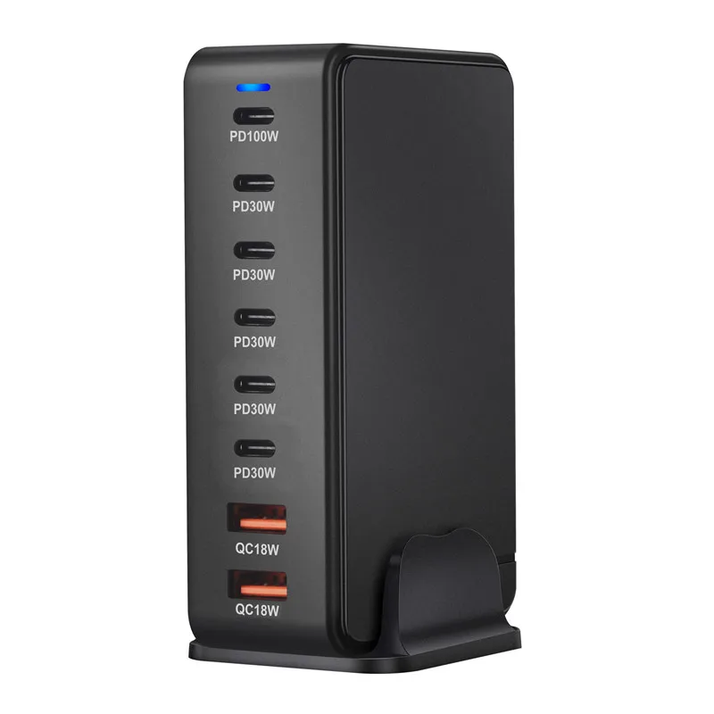 286W Gan PD Charger 2 USB 6 Type C Multiple Ports Desktop Fast Charger For Mobile Phone Laptop Wall Charger