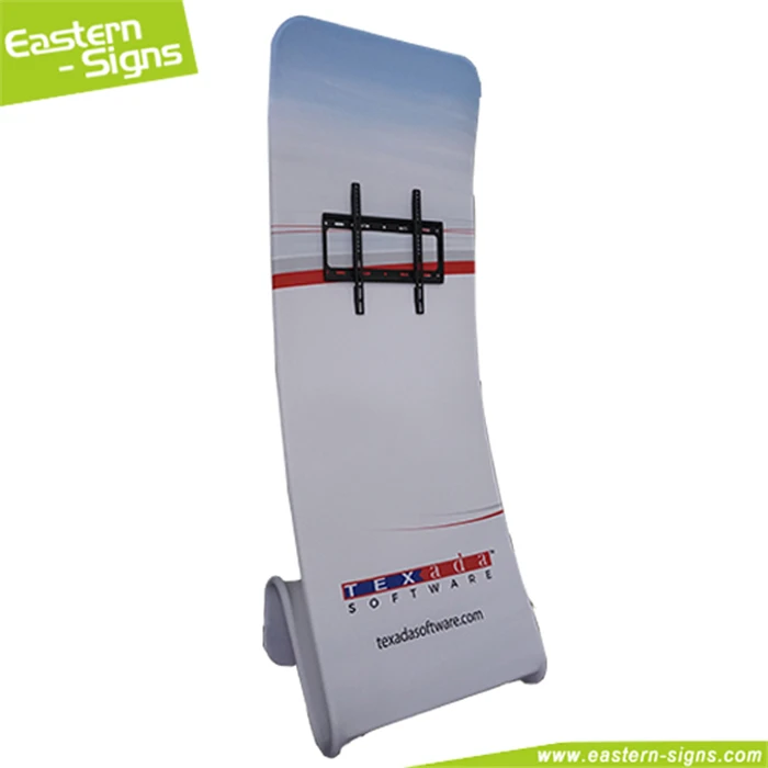 New style anodized aluminum pole trade show display cosmetic luxury tv stand with led lighting