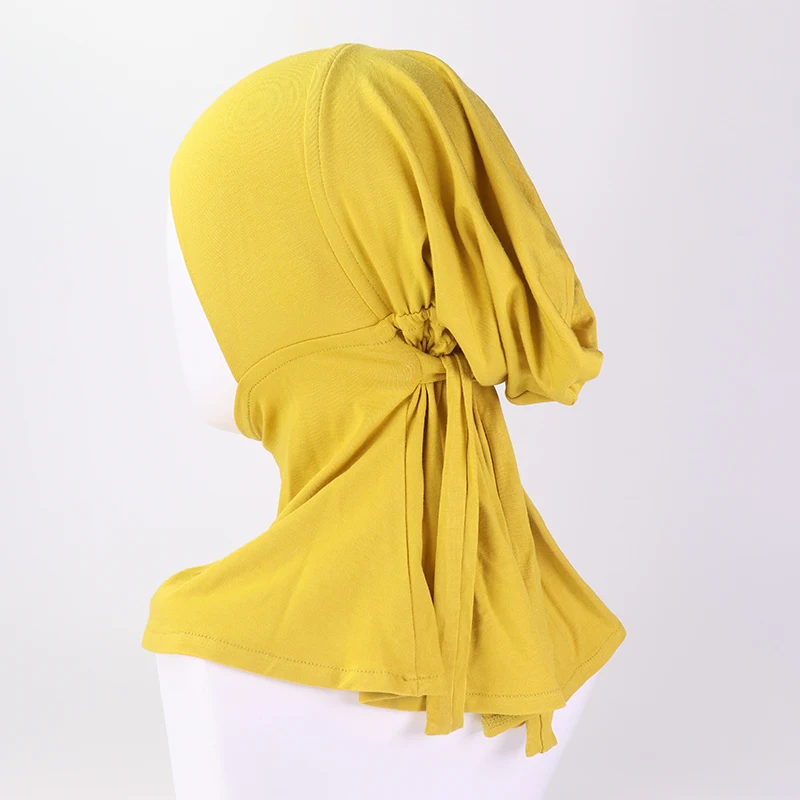 Women neck cover bamboo cottonTie Back Inner Hijab Caps  stretch tie back ninja hijab cap underscarf hijab caps