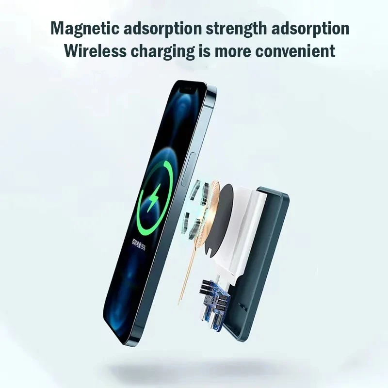 2024 New Trending Thin Power Bank 5000mAh Powerful Magnetic Battery Pack For iPhone 15 14 13 Android Phone Wireless Charging