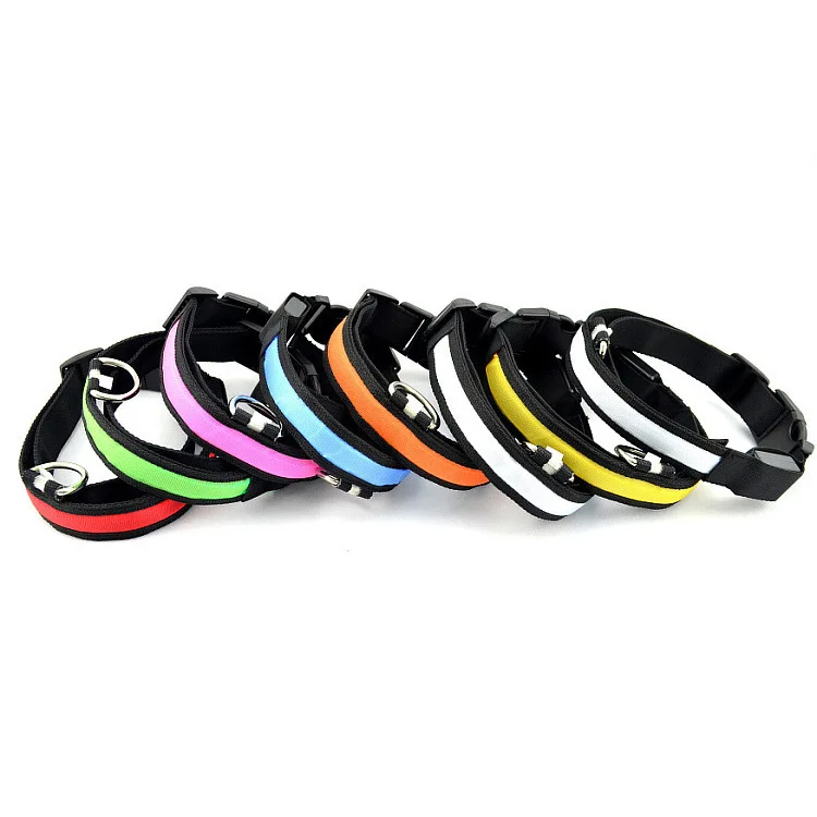 Hot Sale USB Rechargeable LED Pet Flashing Luminous Safety Light up Nylon Led Dog Collar