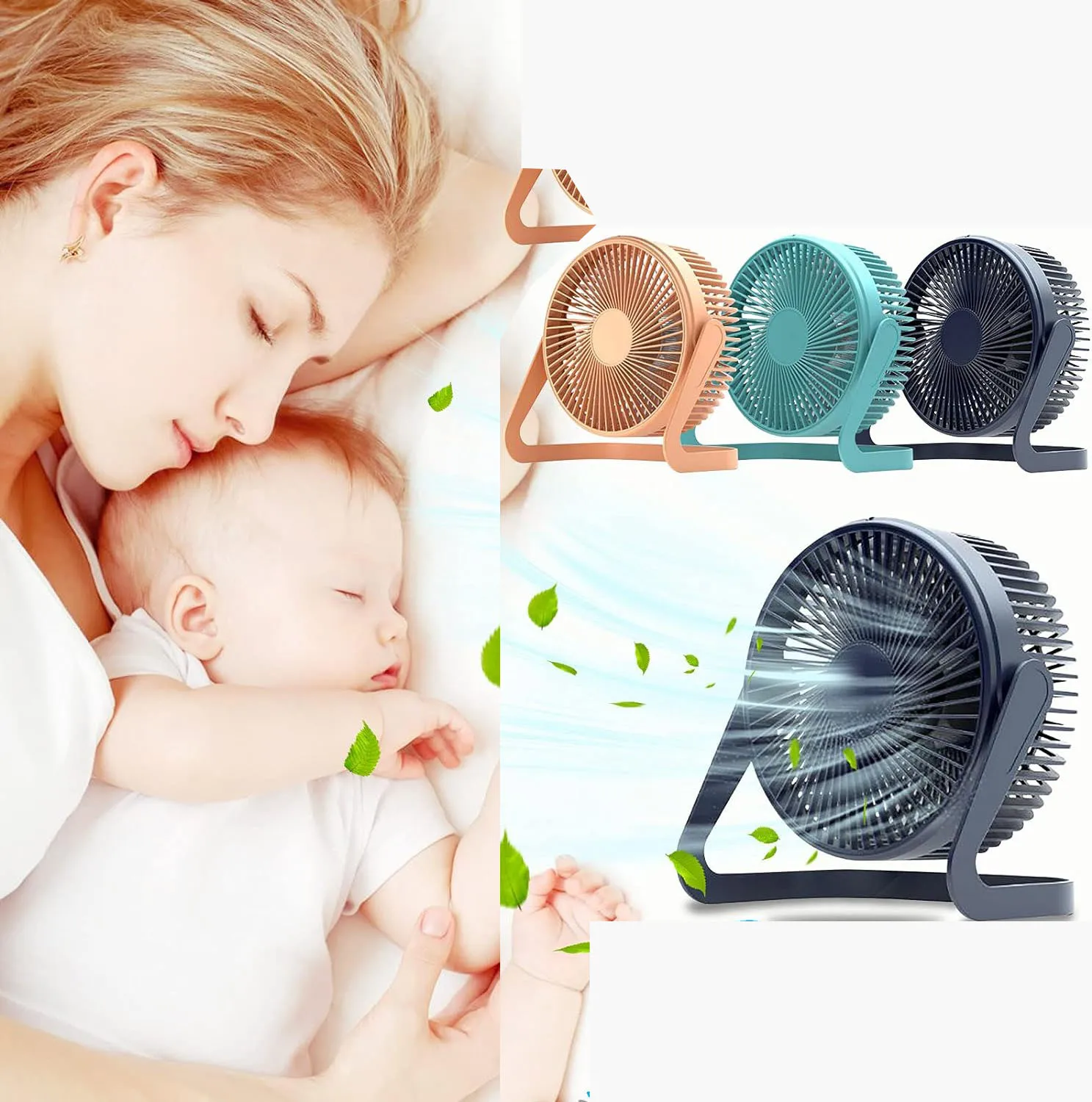 Summer Portable Fan Cooling USB Desktop Fan Household USB High Quality Fan Mini Air Cooler Rotation Adjustable Angle for Office