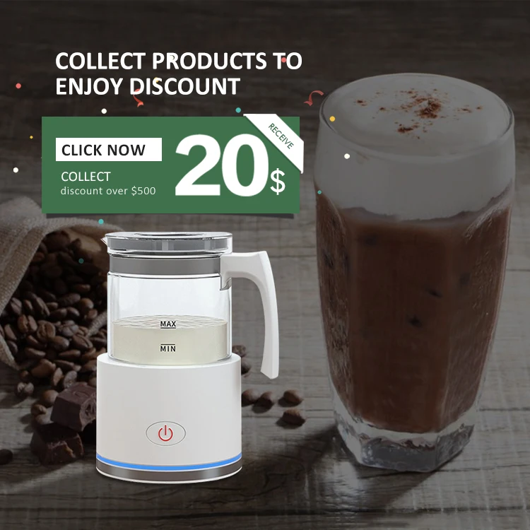 Portable Automatic Household Glass 12V Milk Frother Battery Cappuccino Espresso Coffee Electric Milk Frother Machine