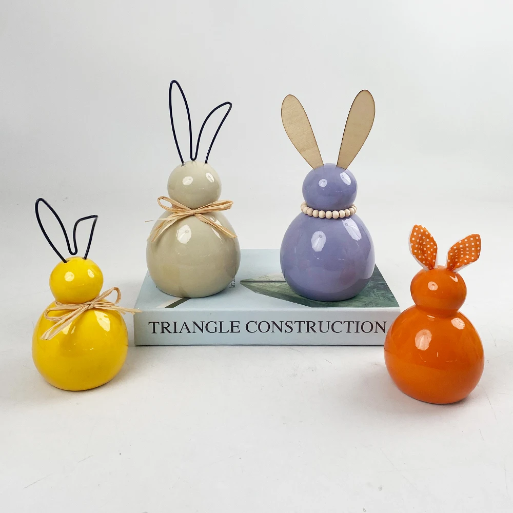 DIY Ear Creative Ceramic Easter Rabbit Indoor Home Decoration Creative Ceramic Easter Rabbit Decoration