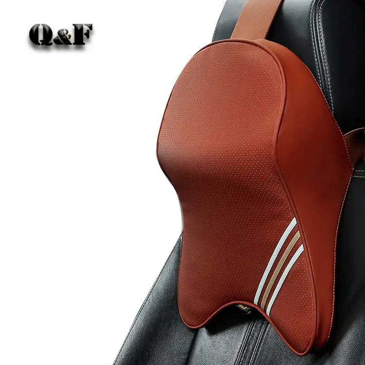 2020 New Design Adjustable Car Seat Headrest Head Neck Pillow Silky Linen Pad Neck Rest Memory Foam Pillow