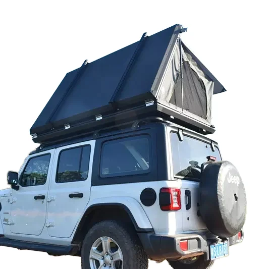 Luxury Aluminum Side Open Roof Top Tent Single Layer 4m Cotton Hard Shell SBS Zipper Pop Design 2-Person Outdoor Camping