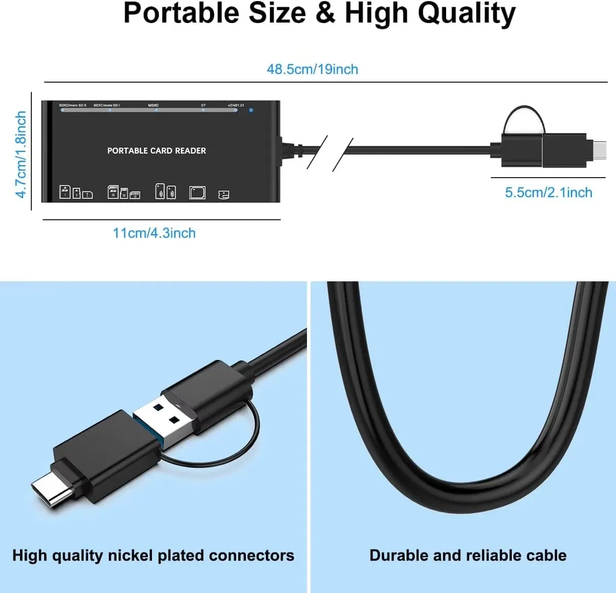 Все в одном внешняя USB3.0 Множественная карта камеры SD TF CF XD MS считыватели карт памяти с интерфейсами типа A и C