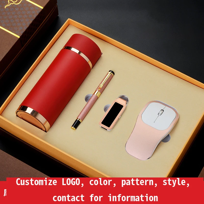 unique products Pen USB Power Bank Notebook Flask Luxury Fashion Gift Set for Wedding Guests promotional products for business