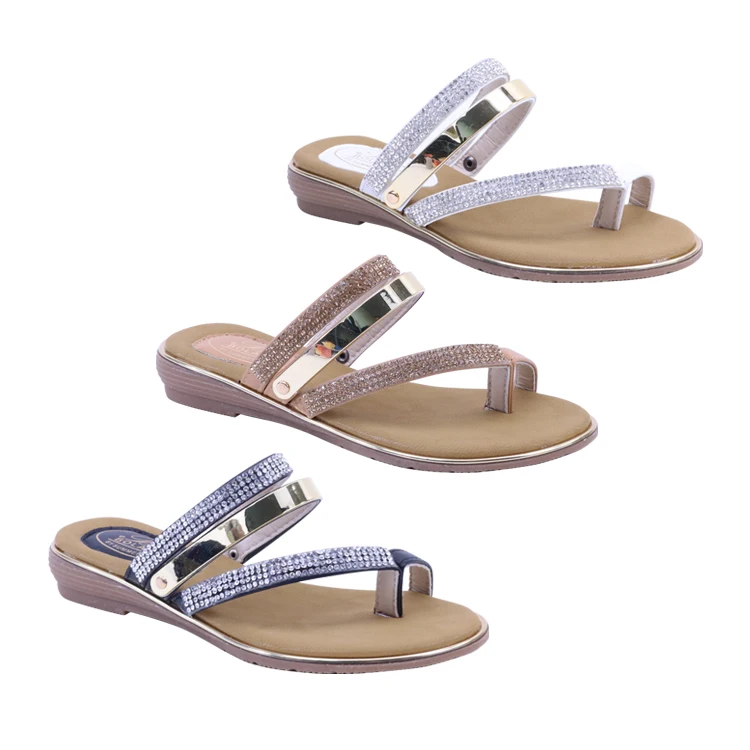 US Stock ATALINA 2022 Summer Girls Fashion Flat Ring Toe Sandals Baby Little Kids Bling Sandal High Quality Shoes for Girls