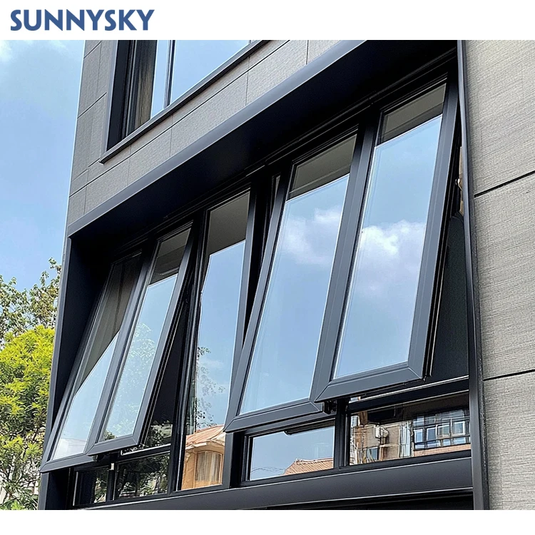 Sunnysky Home Garden Soundproof Villa insulation aluminum awning window tempered glass horizontal awning windows