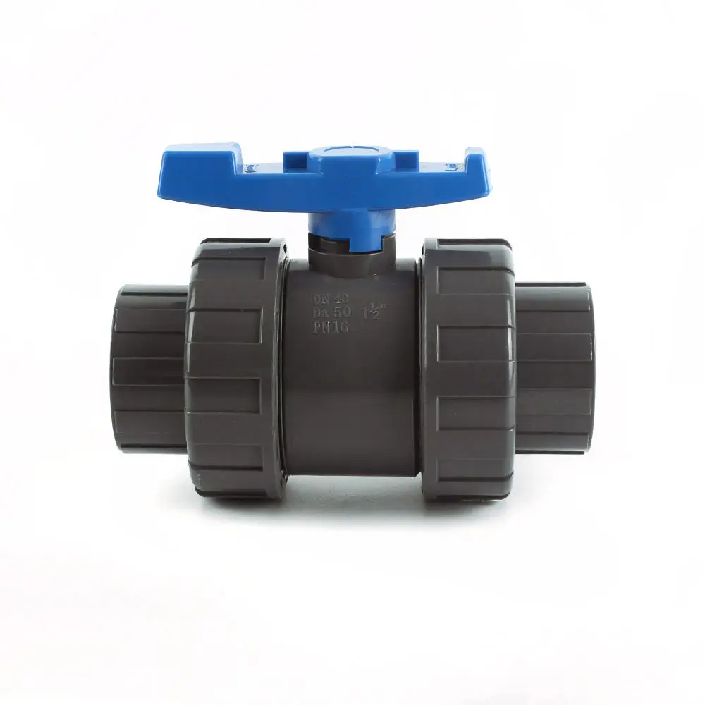 New 2in PVC/UPVC True Double Union Ball Valve Low Pressure Irrigation Valves with Thread and Socket Connection OEM Supported