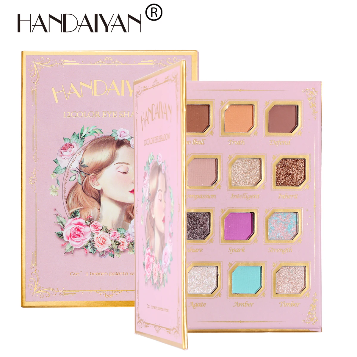 HANDAIYAN Wholesale 12 Colors Eyeshadow Palette Glitter Matte Classical High Pigment Vegan Makeup Cosmetic