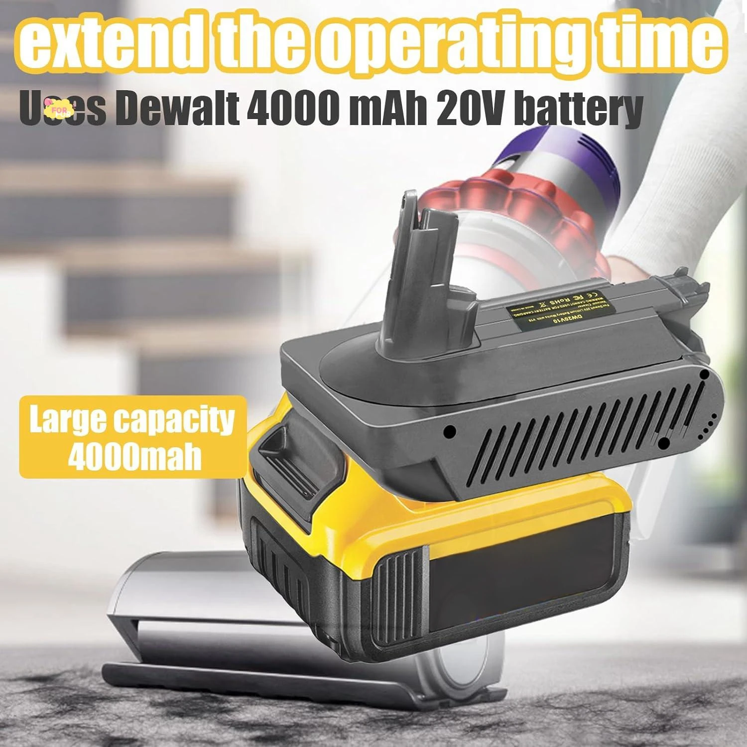 Adapter to Convert for Dyson V10 Handheld Vacuum Cleaner Battery Compatible for Dyson V10 Fluffy/Animal/Absolute