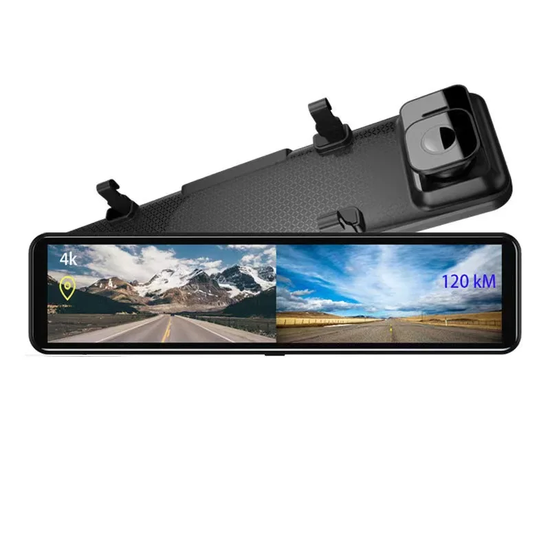 4K Driving recorder 12-inch Rearview mirror 4K HD media dual lens driving recorder