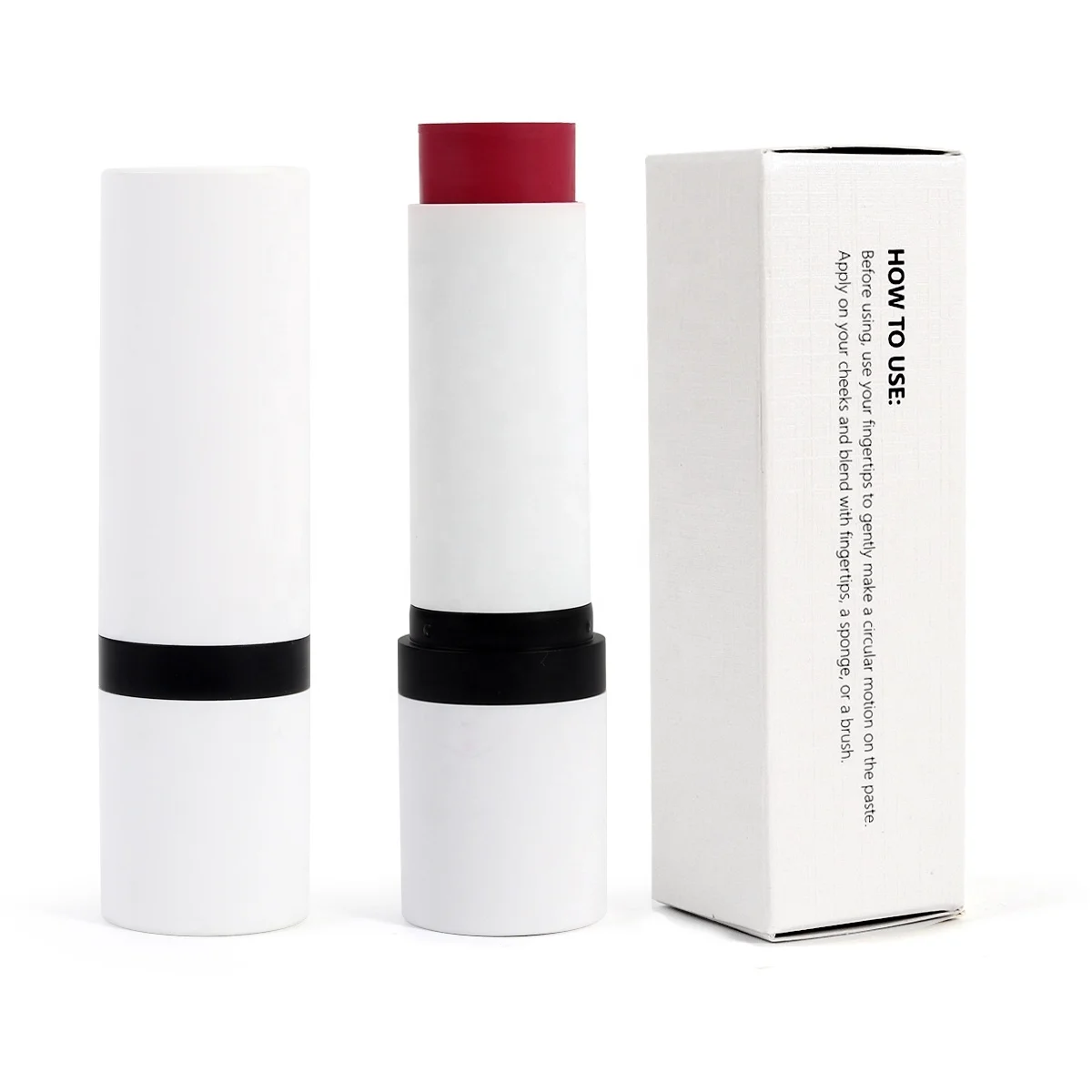 Make Your Own Brand Spot Small MOQ Creamy Blusher Blush Tint Stick with Brush Private Label Vegan Cruelty Free Makeup Blush