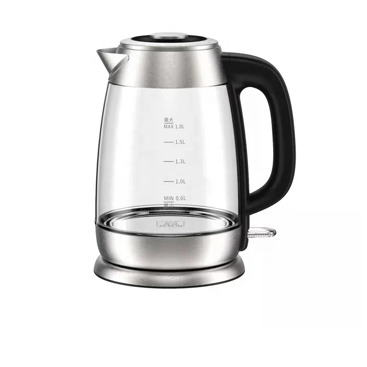 Glass Kettle  Tea Maker CE 1.8L or 2.0L Glass Body And High Quality  CE ROHS Fast Water Boiler Blue LED light  Strix Controller