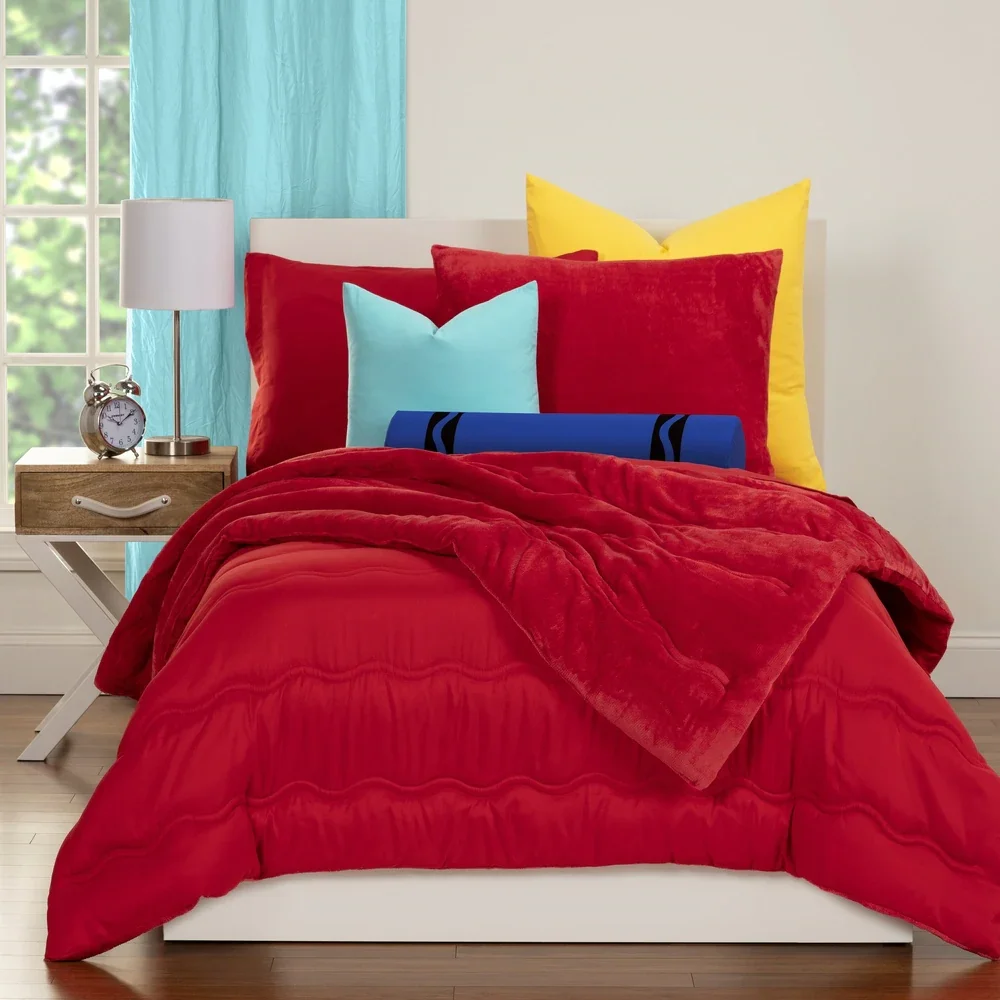 Wholesale Luxury Hotel Home orange plush bedding sale solid king size comforter