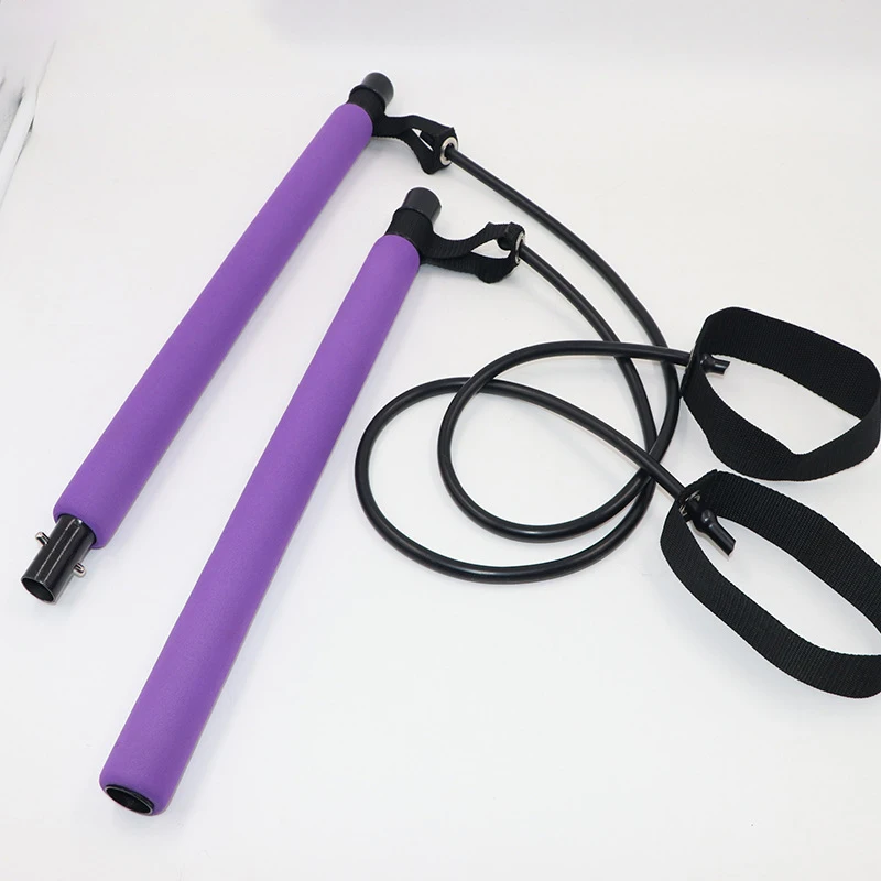
New Product Yoga Pilates Stick Yoga Exercise Bar with Foot Loop yoga strap 