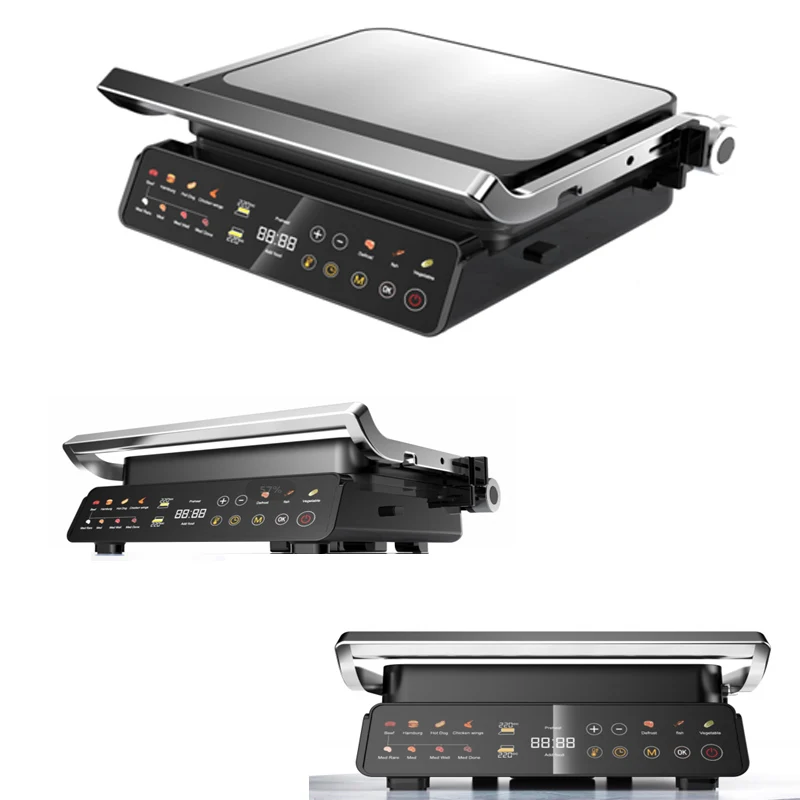 High Quality Electric Contact Grill Machine Smokeless Indoor Barbecue Grill for Kitchen for Family Parties Factory Price