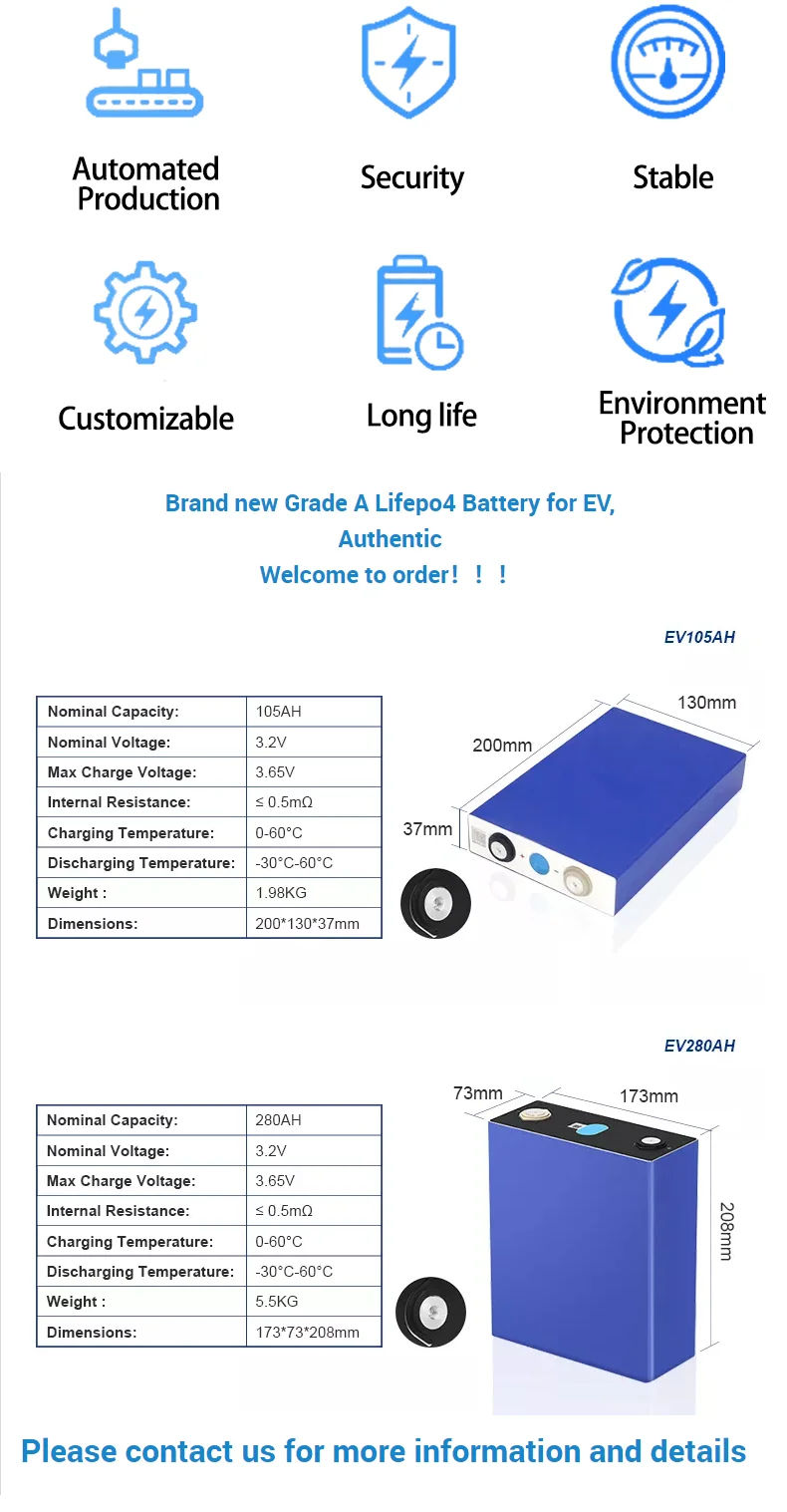 3.2V 100Ah 200Ah 280Ah 300Ah Lifepo4 Battery Lithium Ion Cell For Home Energy Storage System Battery
