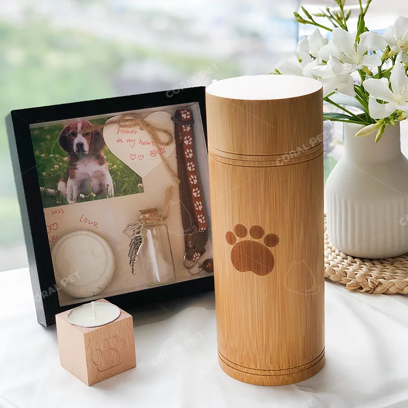 eco friendly Bamboo Urns Cremation scatter tube For human Pet Ashes sea burial green earth burial 100% biodegradable urn pet