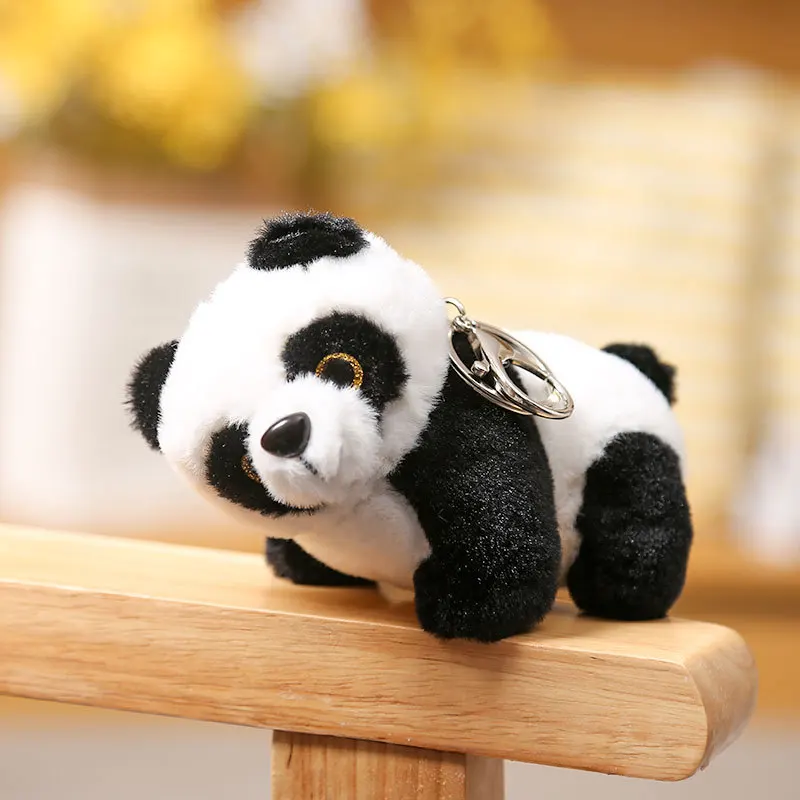 kawaii Custom Cartoon Panda mini Plush keychain toys Dolls Pendant Cute Stuffed Animals Panda Keychain Plush Panda diy bag charm
