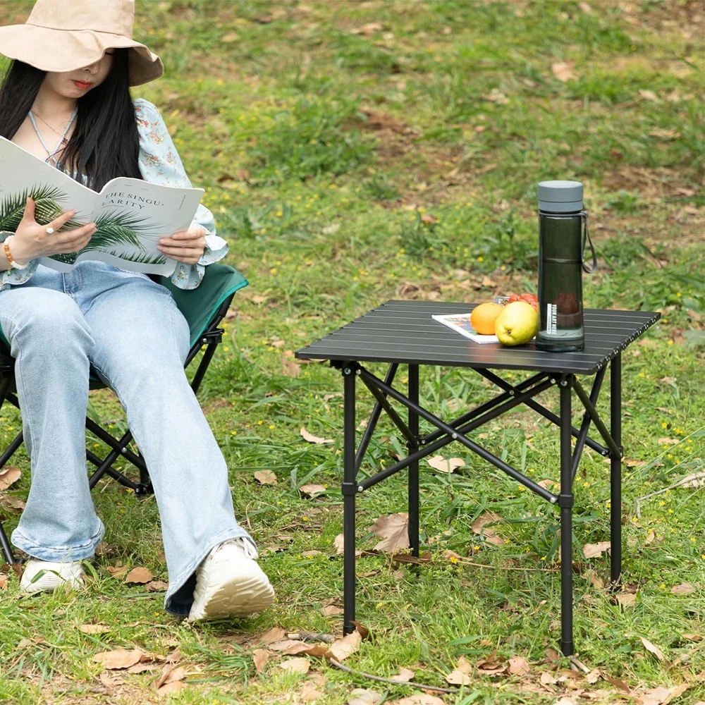 52*52*50cm Popular Outdoor Metal Portable Folding Camping Table For Beach Picnic Hiking Fishing