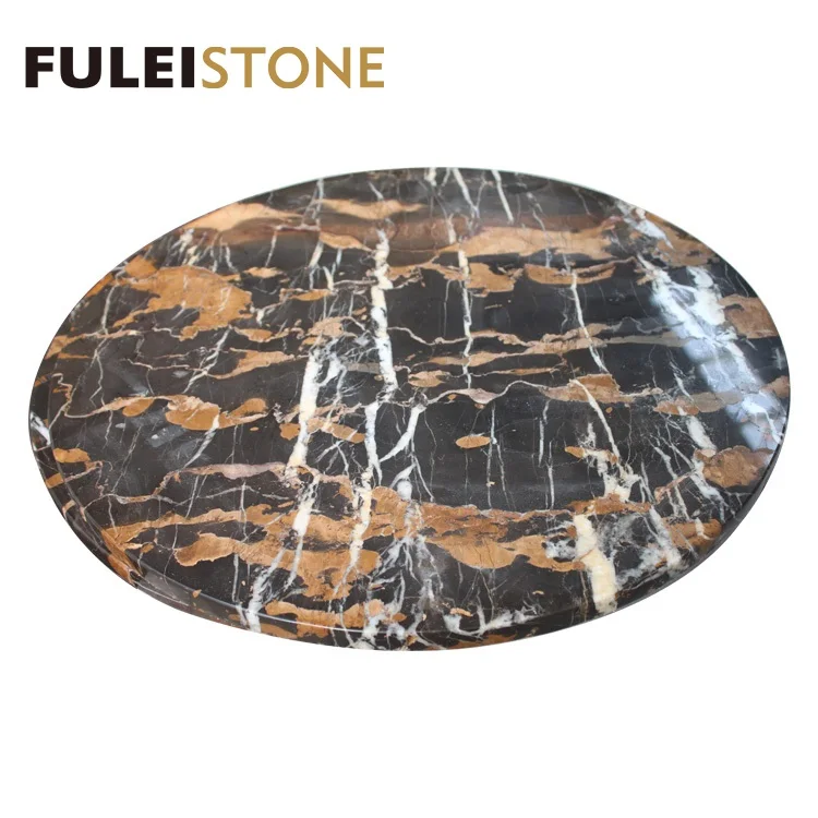 Cheap Natural Polished Afghan Portoro Marble Round Table Tops