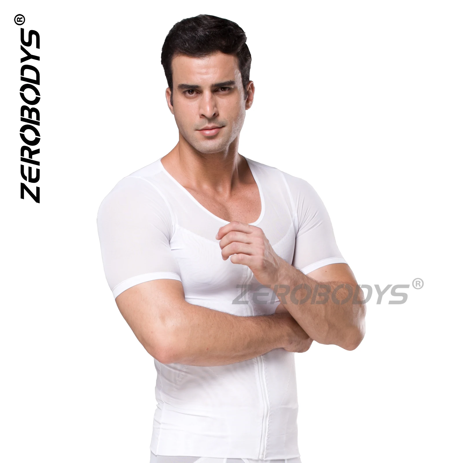 ZEROBODYS W089 180g Mesh Zipper N Hooks Body Shaper Wholesale Magic Shapewear For Men