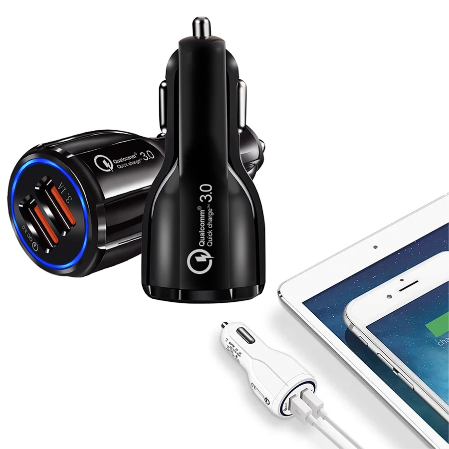 USB Car Charger Fast Charging Dual USB Adapter 3.1A Cigarette Lighter Socket fast car charger for Mobile Phones car accessories