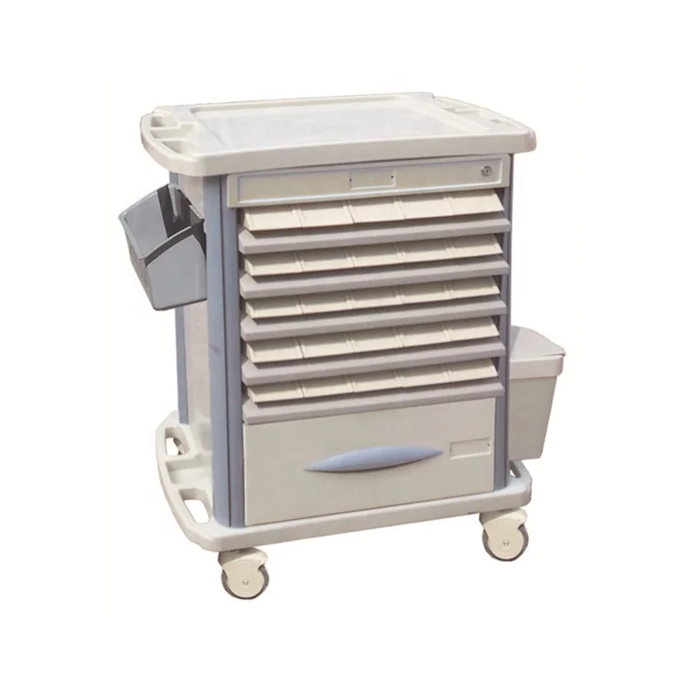 
BR-MT06 Guangzhou ABS Medicine Trolley two with brakes Hospital Medicine Trolley 